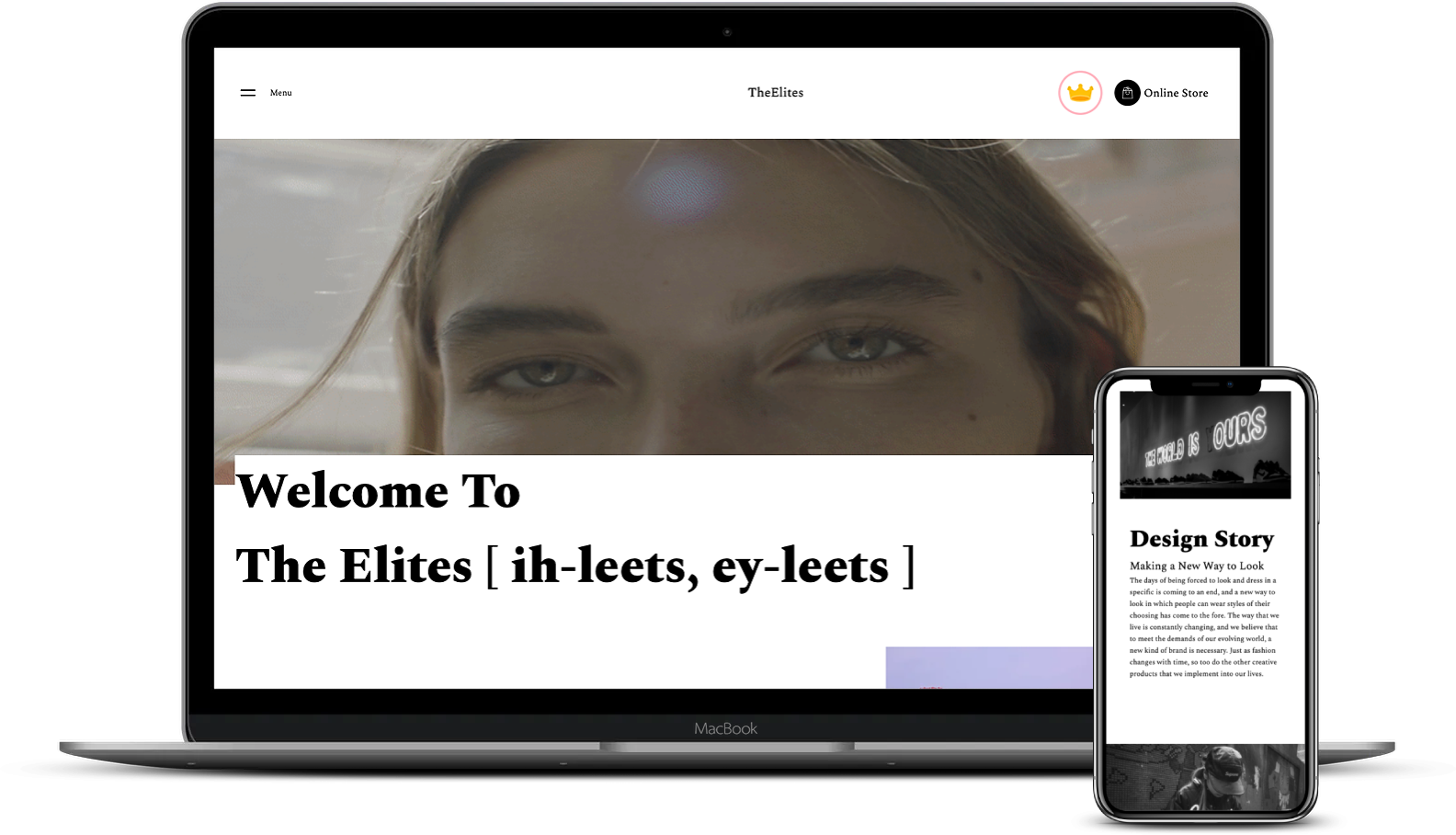 desktop and mobile view of the elites website